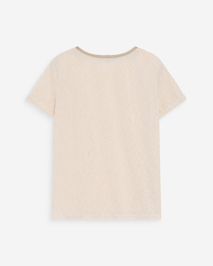 T-shirt col V manches courtes amande Vasco