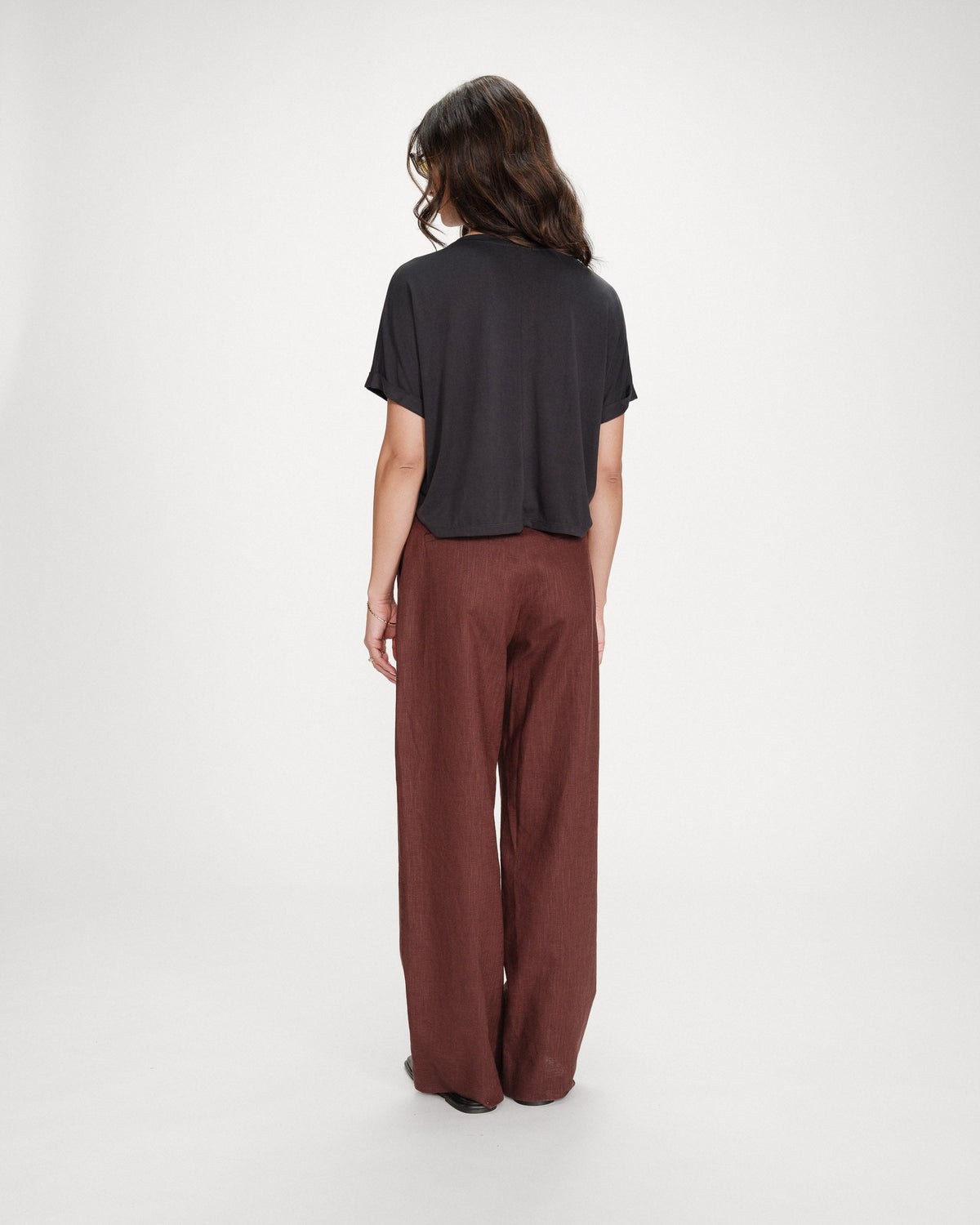 T-shirt oversize en modal col rond carbone Parma