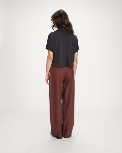 T-shirt oversize en modal col rond carbone Parma