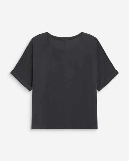 T-shirt oversize en modal col rond carbone Parma