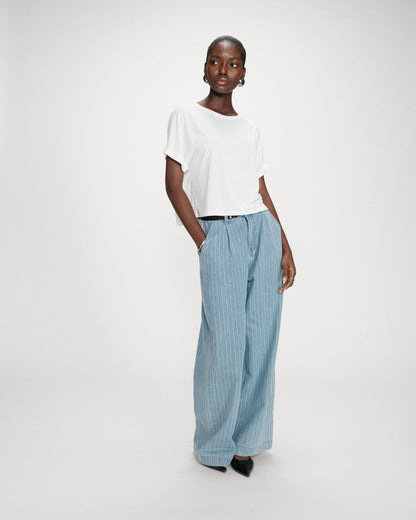 T-shirt oversize en modal col rond ivoire Parma