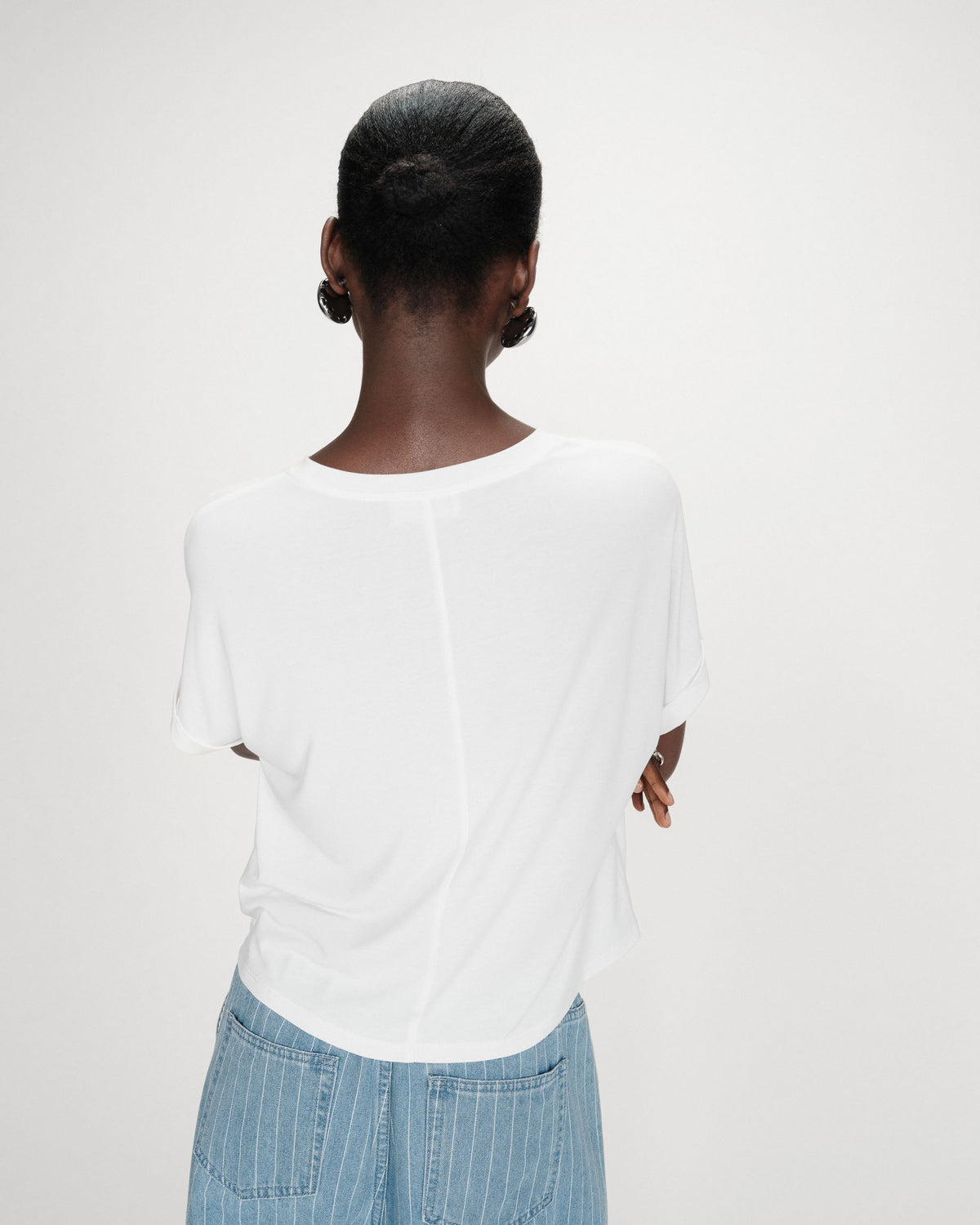 T-shirt oversize en modal col rond ivoire Parma