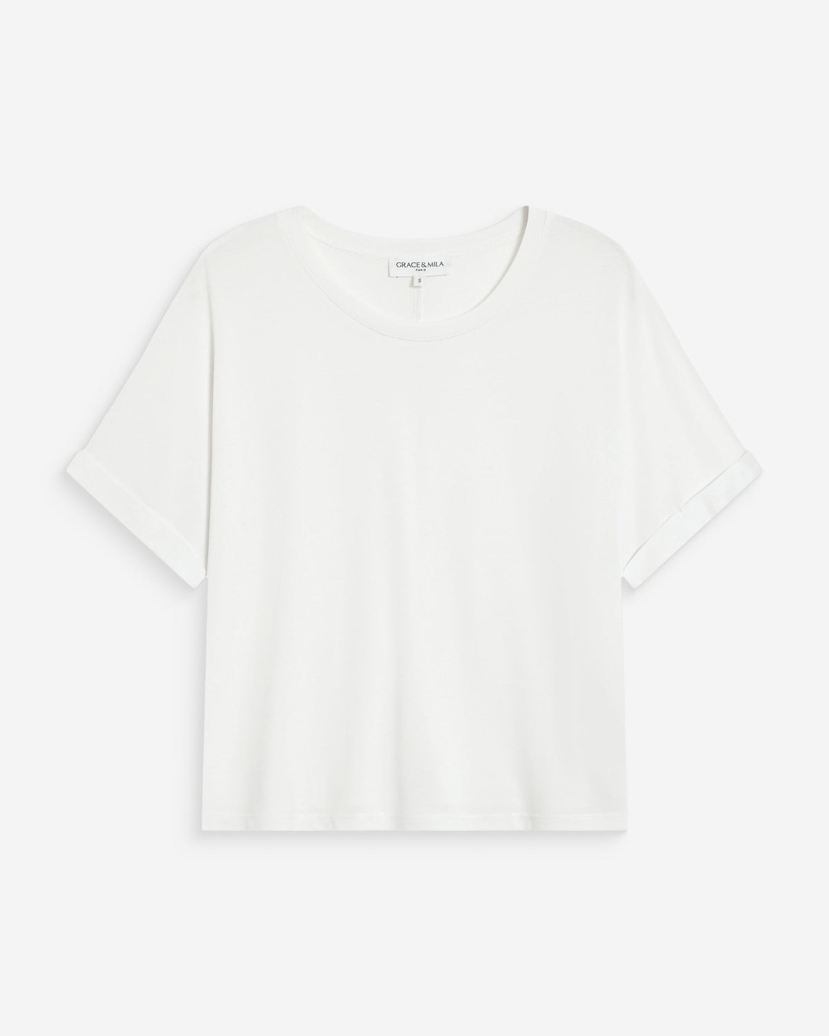 T-shirt oversize en modal col rond ivoire Parma