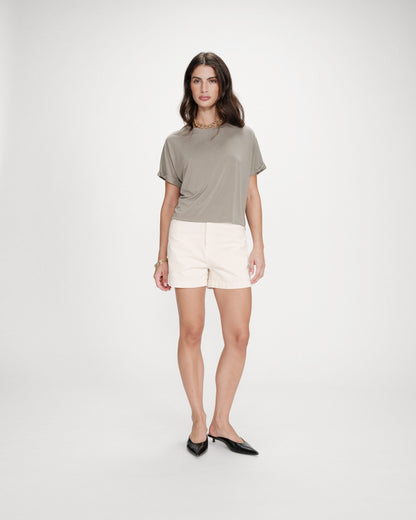 T-shirt oversize en modal col rond kaki Parma