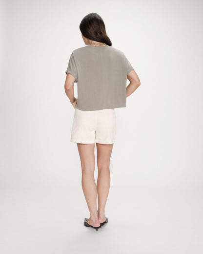 T-shirt oversize en modal col rond kaki Parma