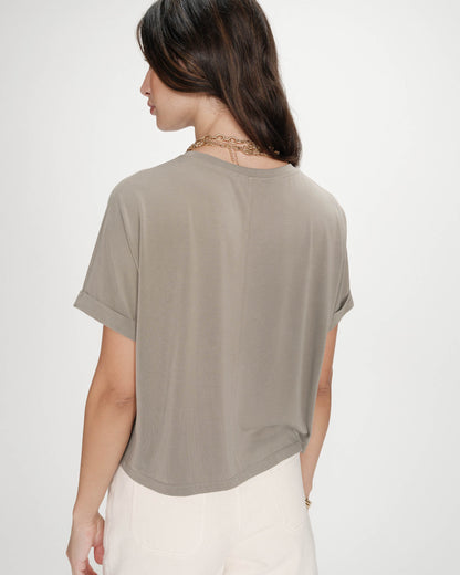 T-shirt oversize en modal col rond kaki Parma