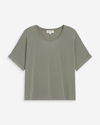 T-shirt oversize en modal col rond kaki Parma