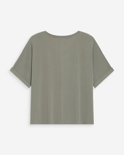 T-shirt oversize en modal col rond kaki Parma