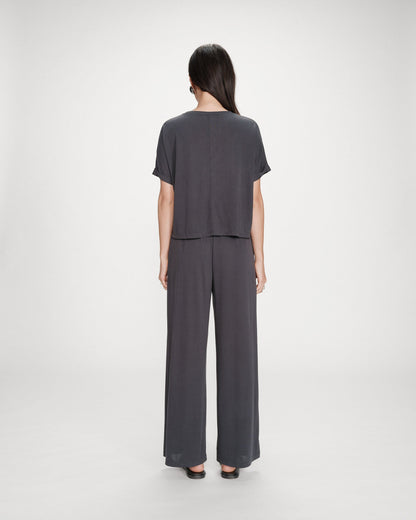 T-shirt oversize en modal col rond marine Parma