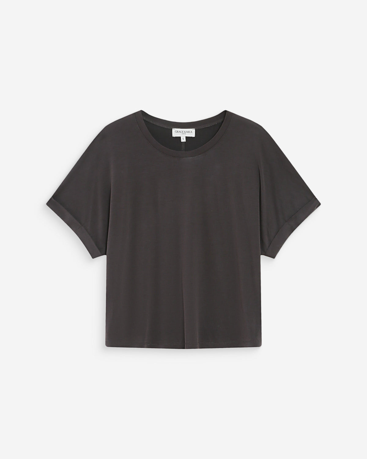 T-shirt oversize en modal col rond marine Parma