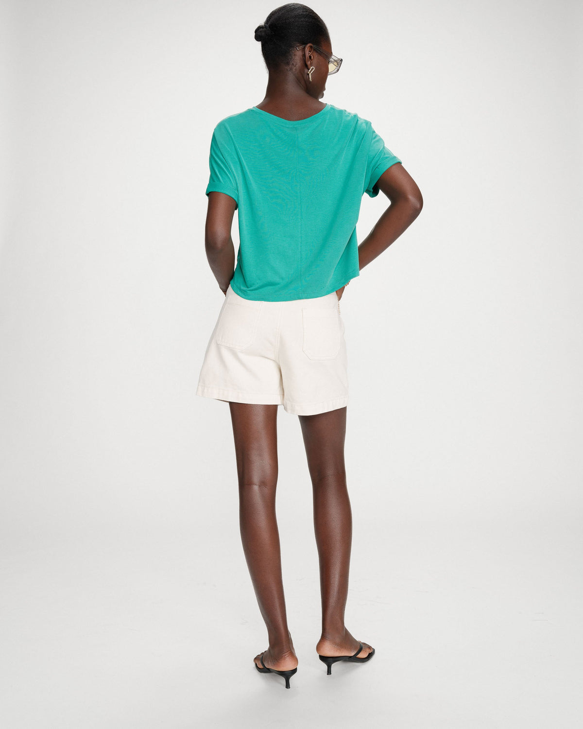T-shirt oversize en modal col rond vert Parma