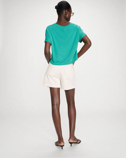 T-shirt oversize en modal col rond vert Parma