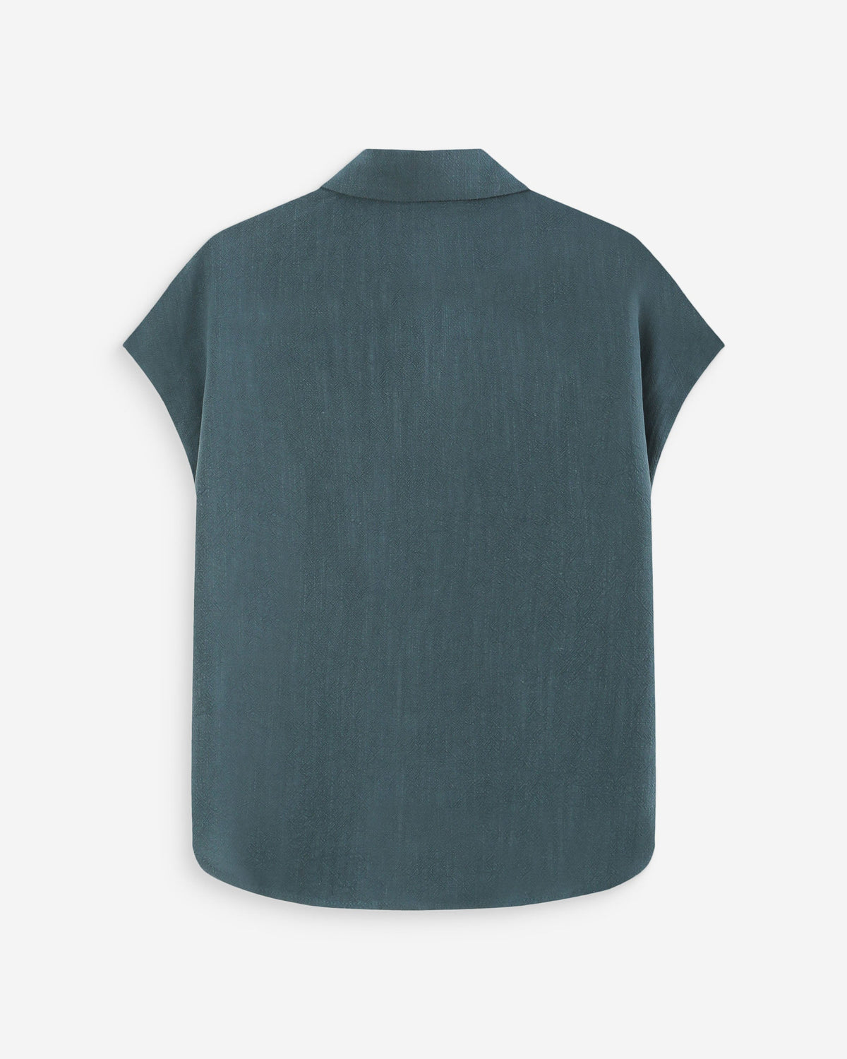Chemise en lin fluide manches courtes emeraude Perez