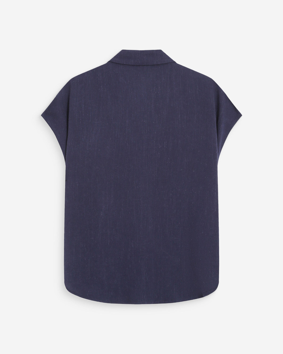 Chemise en lin fluide manches courtes marine Perez