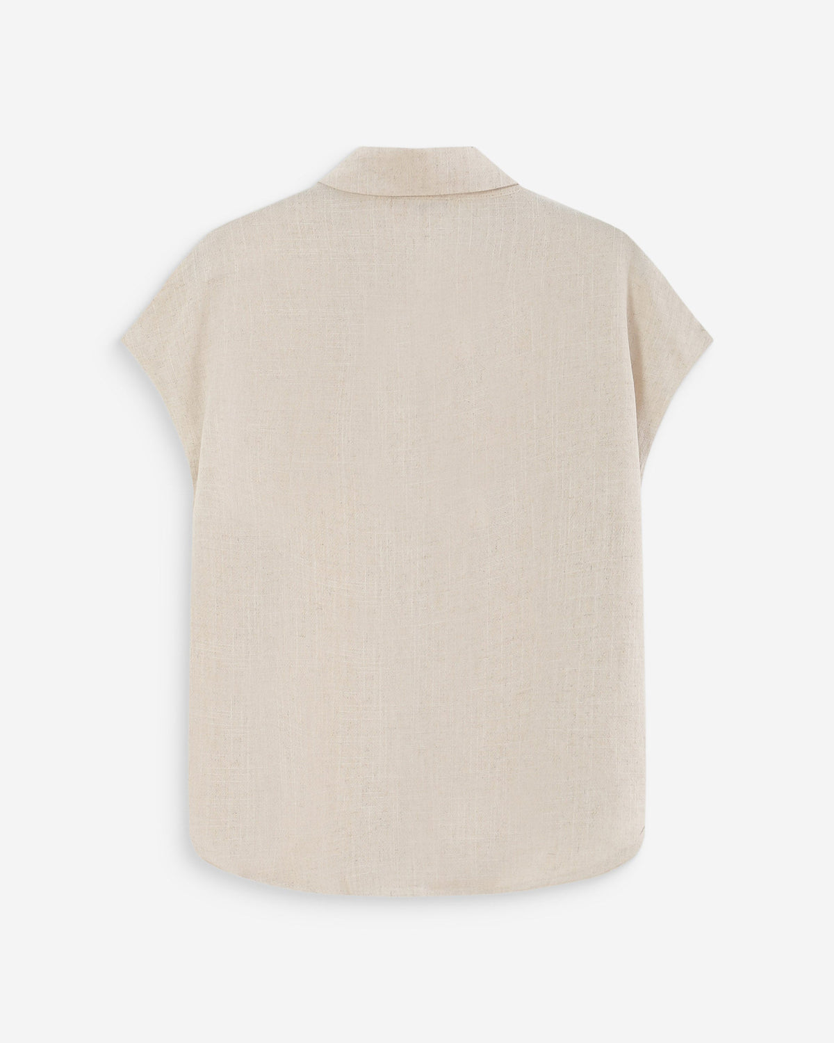Chemise en lin fluide manches courtes sable Perez