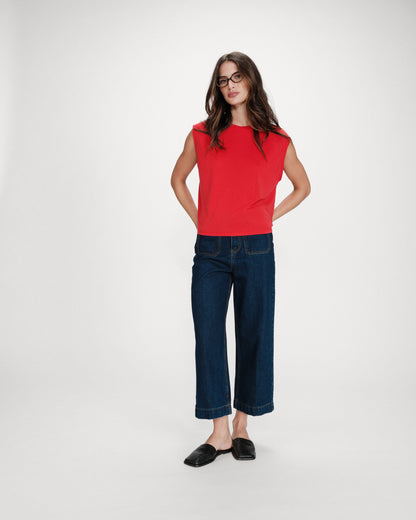 T-shirt large sans manches en modal fuchsia Rimbaud