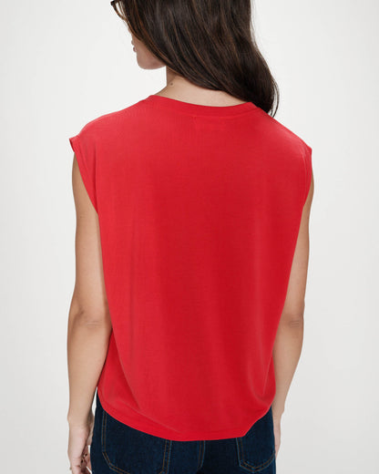 T-shirt large sans manches en modal fuchsia Rimbaud