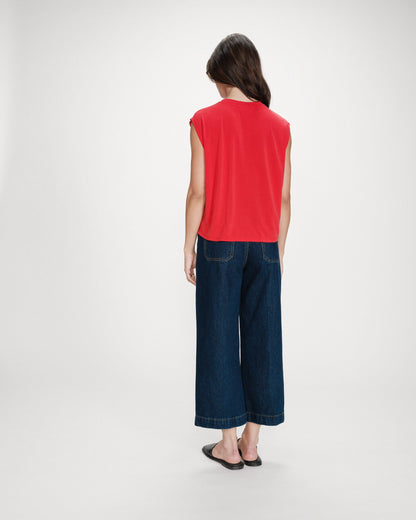 T-shirt large sans manches en modal fuchsia Rimbaud