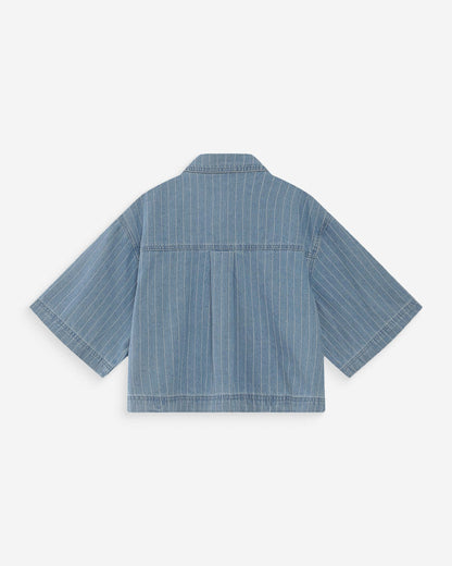 Chemise en jean courte oversize stripedblue Vita