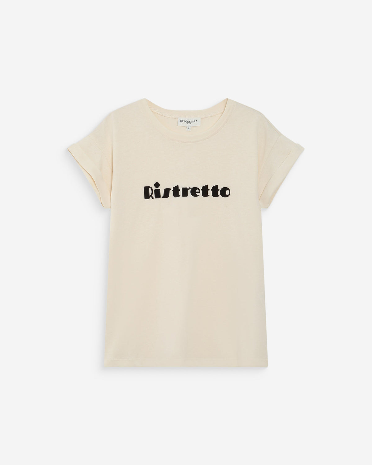 T-shirt en coton à message imprimé chocolat Vico