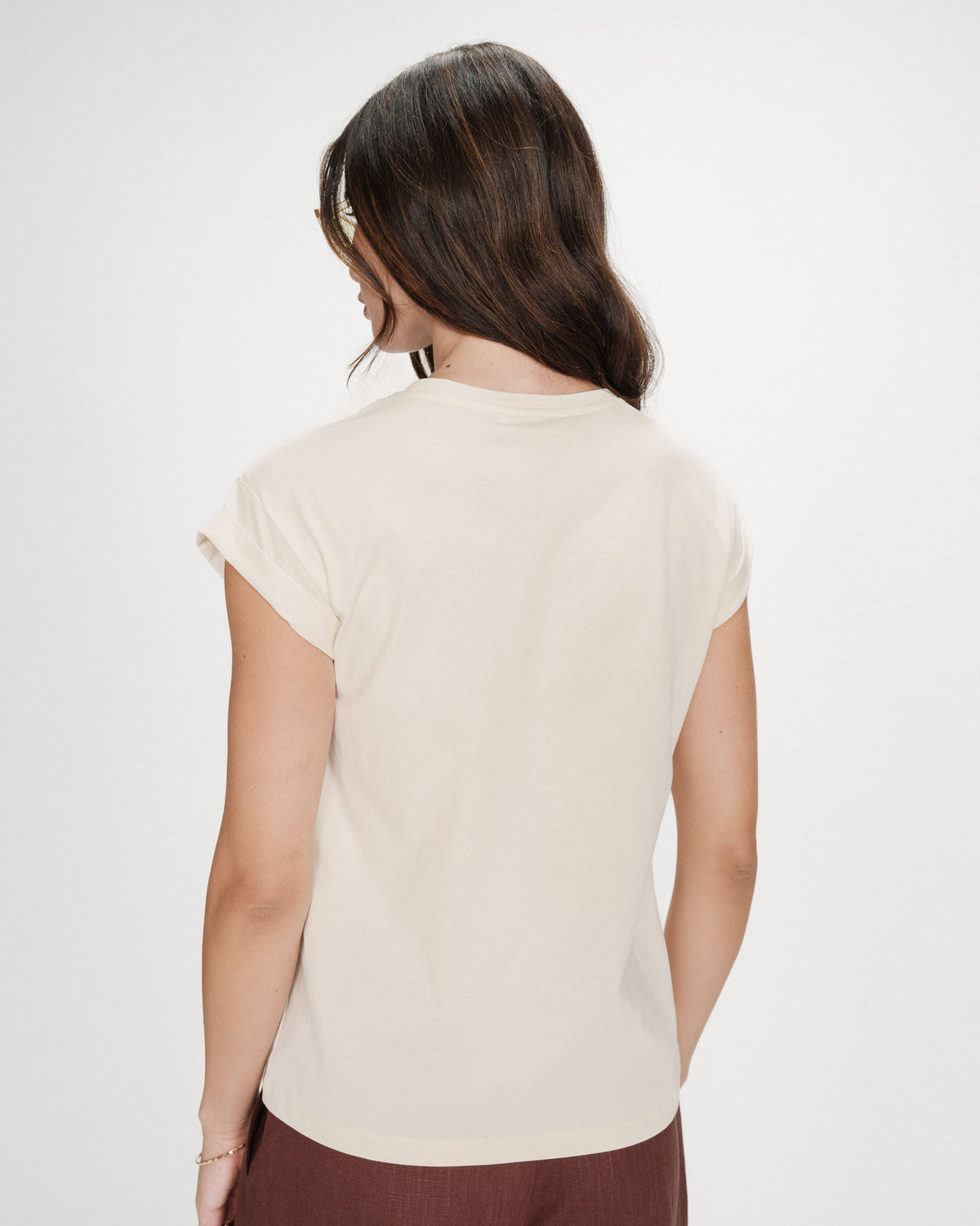 T-shirt en coton à message imprimé mocha Vico