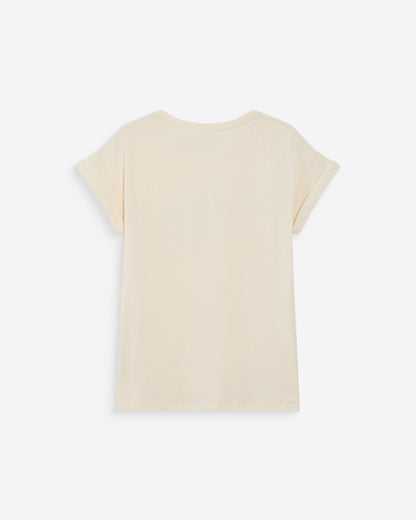 T-shirt en coton à message imprimé mocha Vico