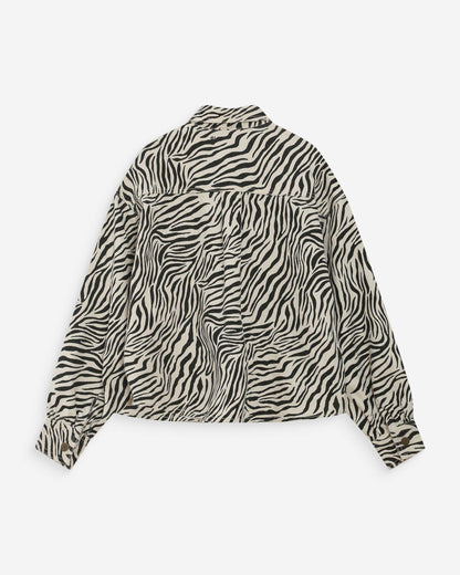 Veste chemise oversize en coton imprimé zebre Vana