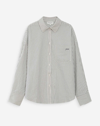 Chemise oversize rayée en coton marine Vipera