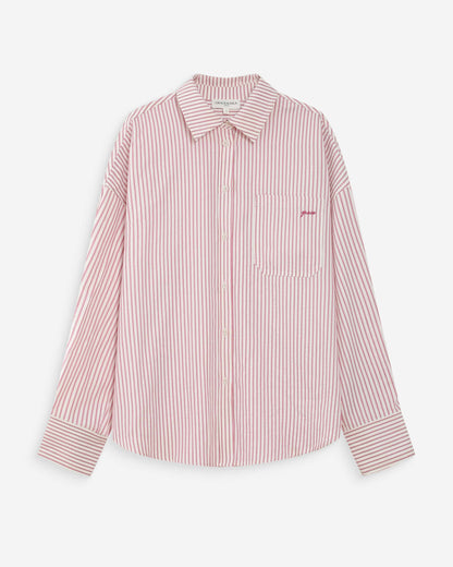 Chemise oversize rayée en coton pivoine Vipera