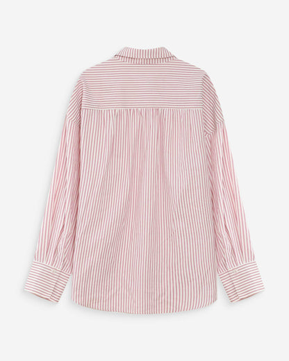 Chemise oversize rayée en coton pivoine Vipera