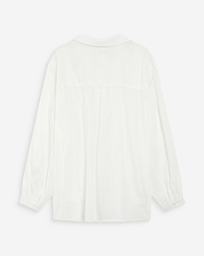 Chemise oversize en coton manches bouffantes ivoire Vibes