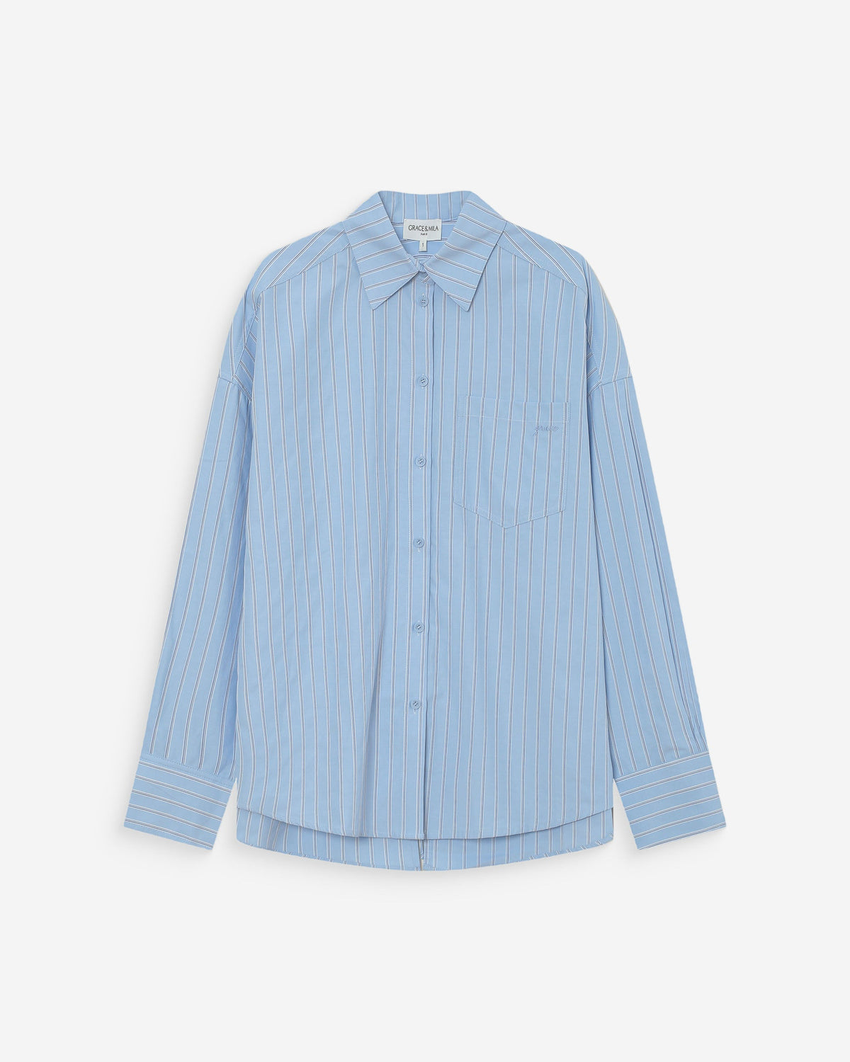 Chemise oversize rayée à nouer dans le dos bleuet Valerie