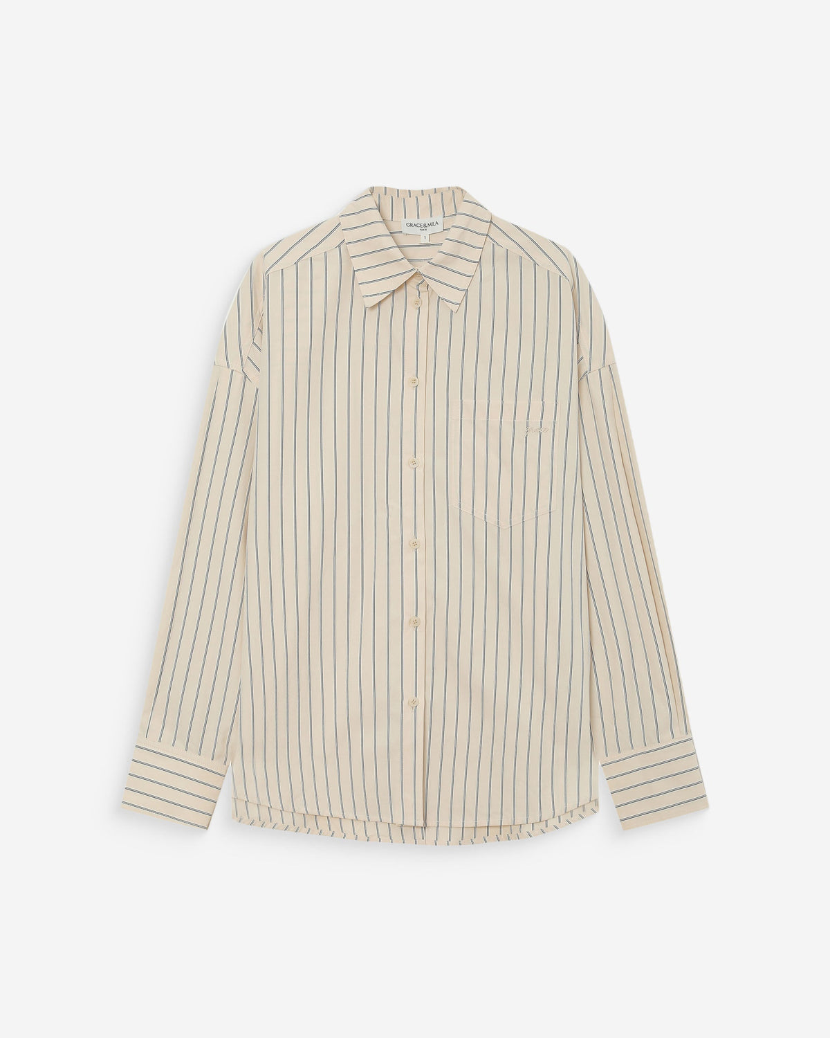 Chemise oversize rayée à nouer dans le dos vanille Valerie