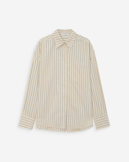 Chemise oversize rayée à nouer dans le dos vanille Valerie