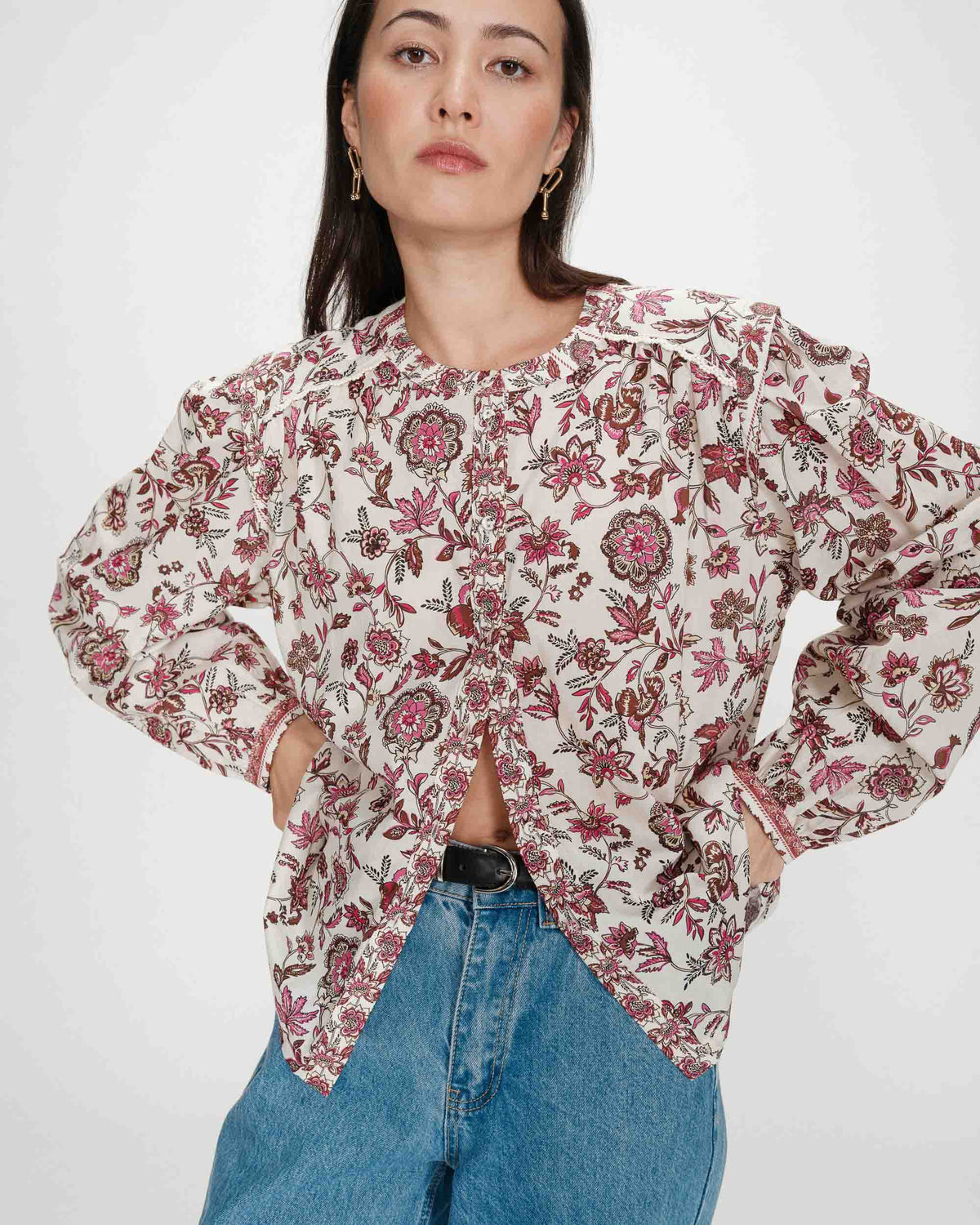 Blouse romantique en coton à motifs fleur Valencia