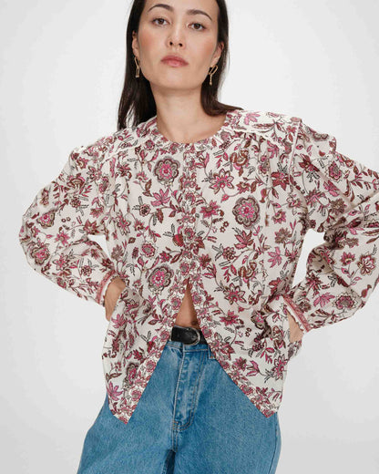 Blouse romantique en coton à motifs fleur Valencia