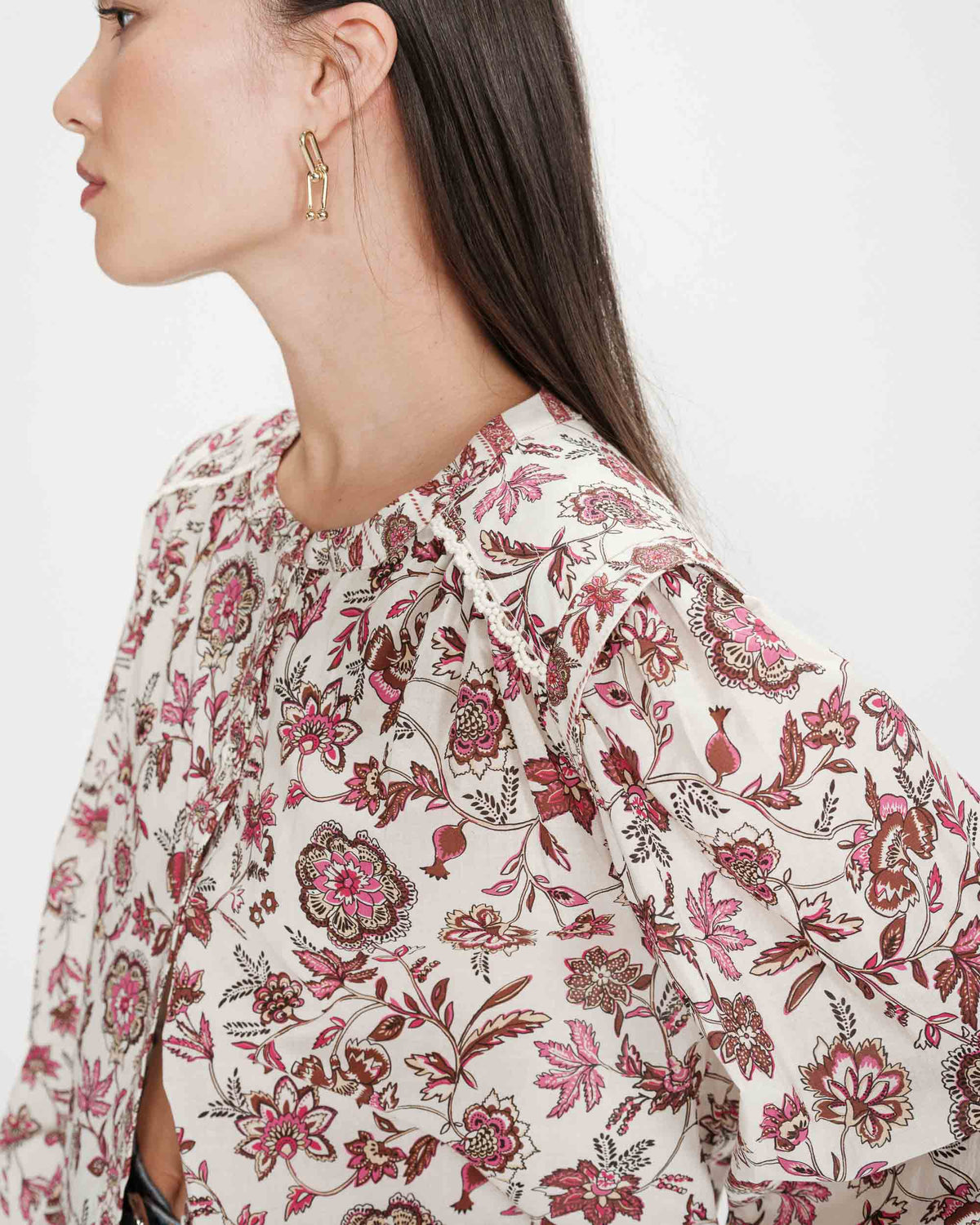 Blouse romantique en coton à motifs fleur Valencia