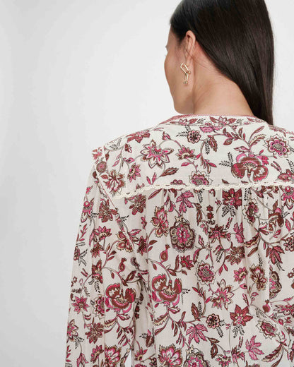 Blouse romantique en coton à motifs fleur Valencia