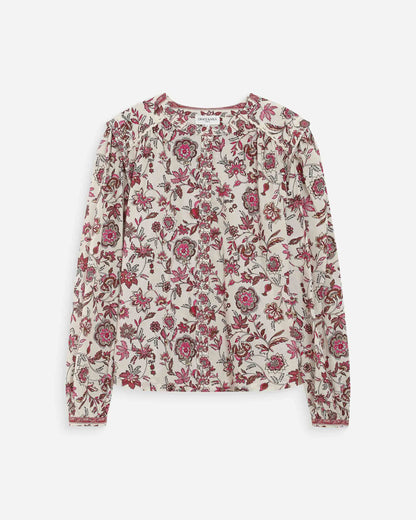 Blouse romantique en coton à motifs fleur Valencia