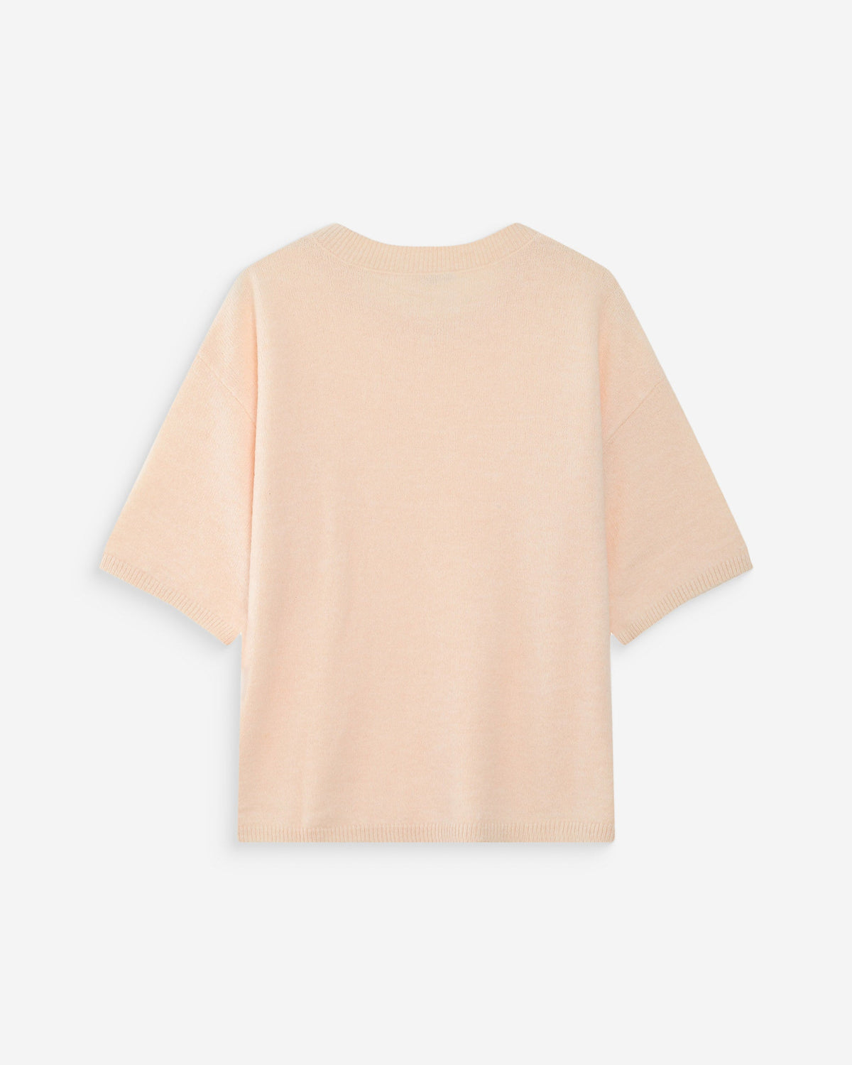 Pull oversize en laine col rond amande Vamos