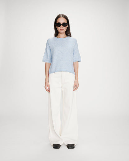 Pull oversize en laine col rond ciel Vamos