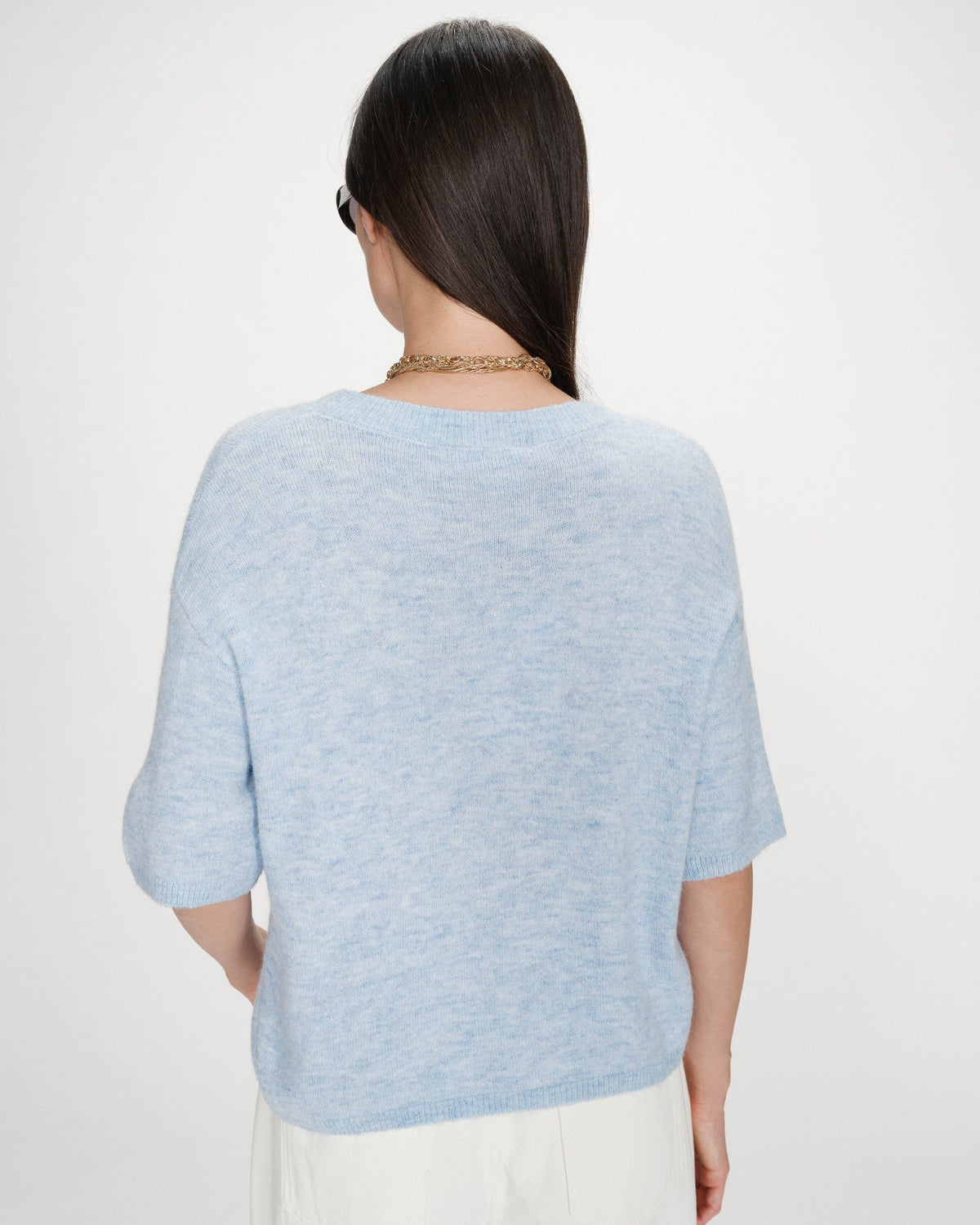 Pull oversize en laine col rond ciel Vamos