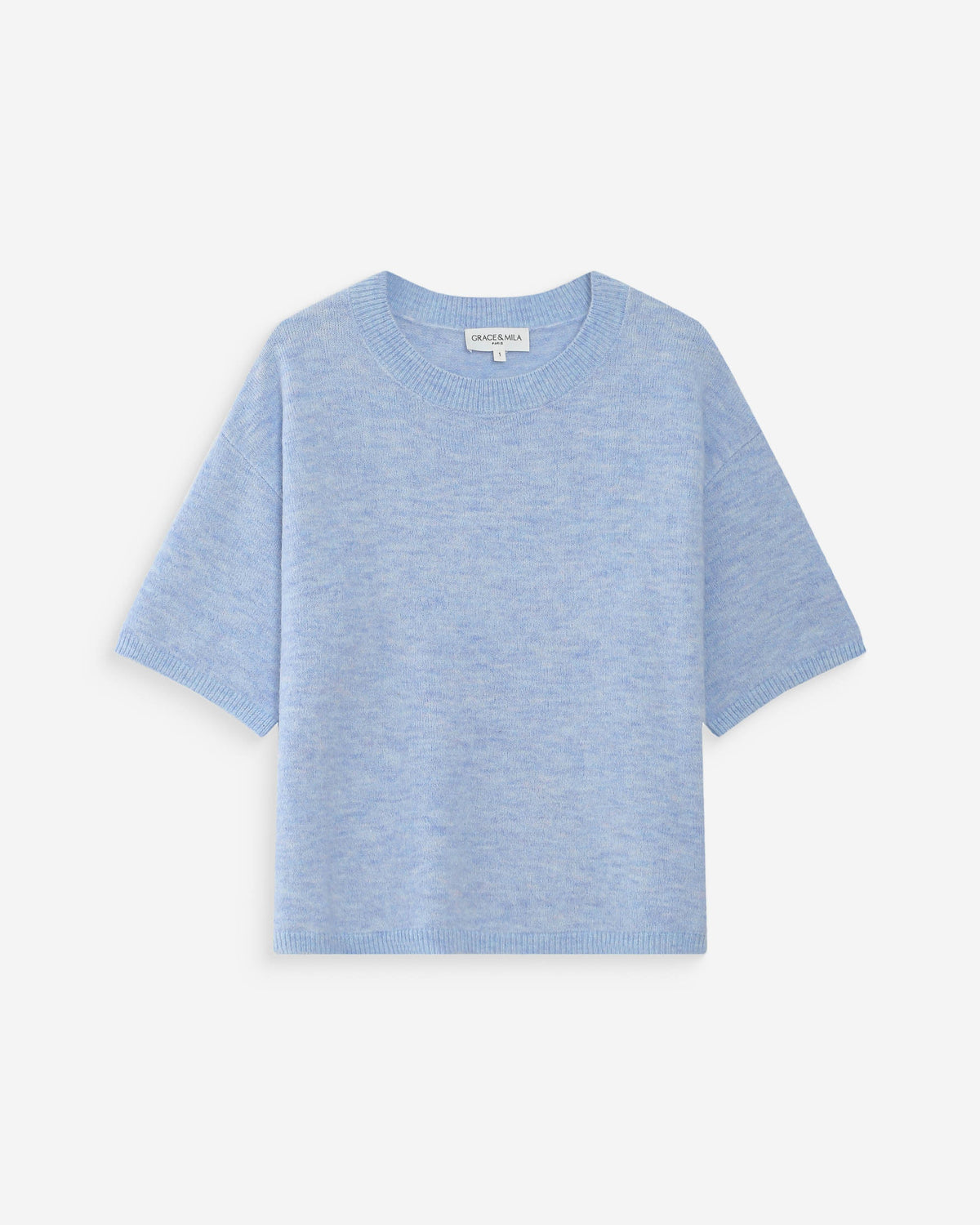 Pull oversize en laine col rond ciel Vamos