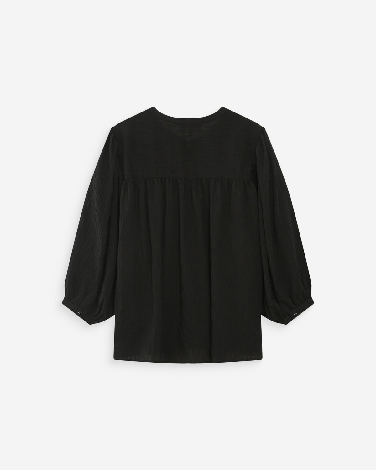 Blouse à manches ballons ample boutonnée noir Vanille