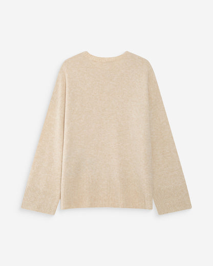 Pull oversize en maille à message brodé marine Viggo