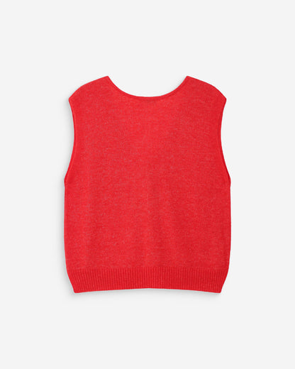 Cardigan sans manches boutonné col V sanguine Nars