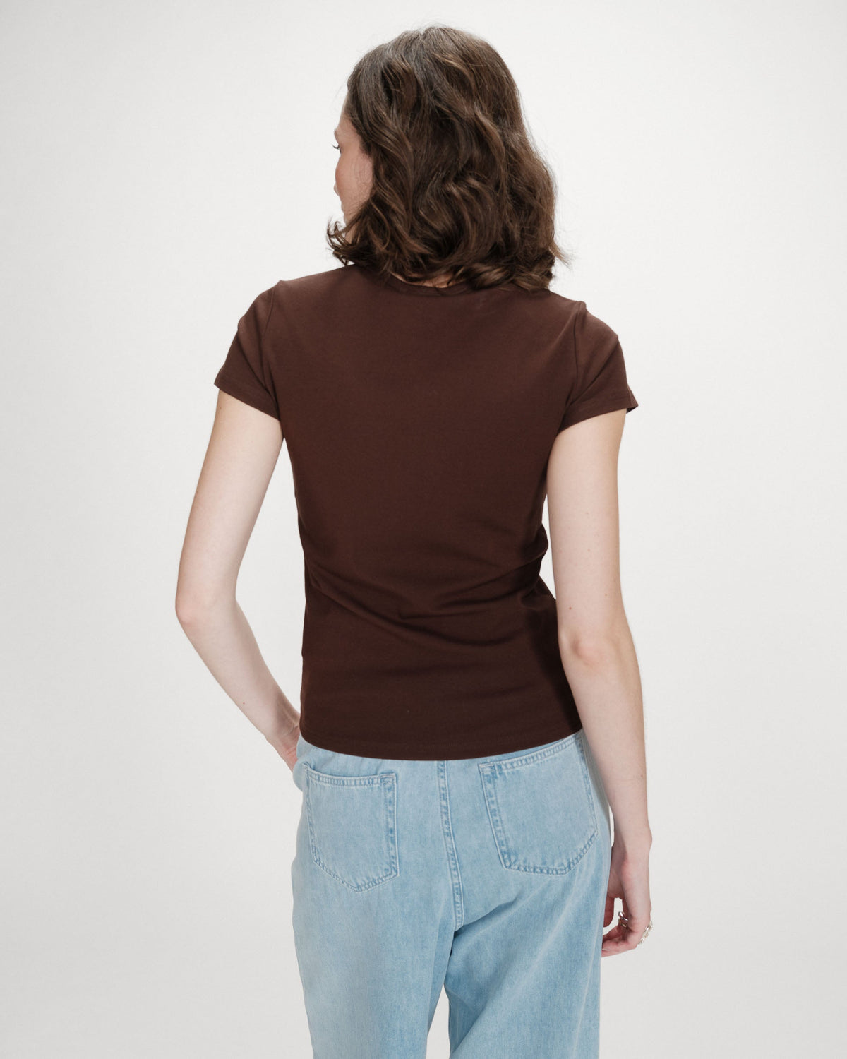 T-shirt ajusté en coton à imprimé velours chocolat Valerio