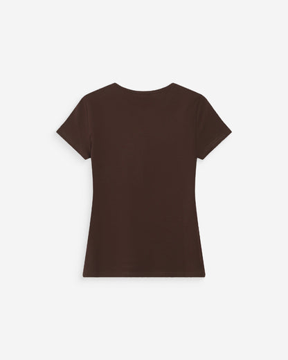 T-shirt ajusté en coton à imprimé velours chocolat Valerio