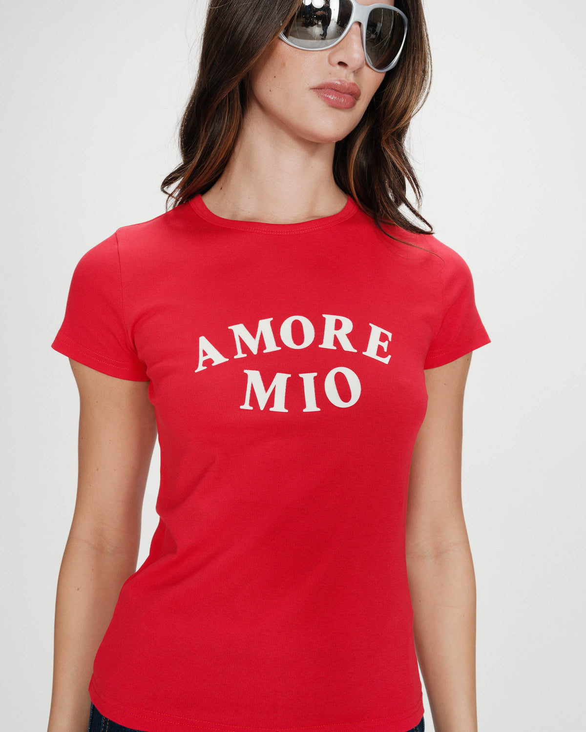 T-shirt ajusté en coton à imprimé velours rouge Valerio