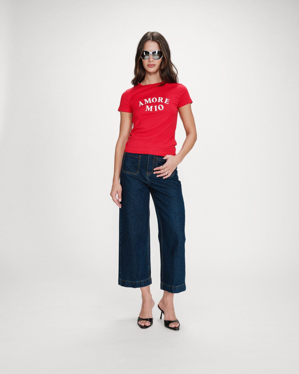 T-shirt ajusté en coton à imprimé velours rouge Valerio